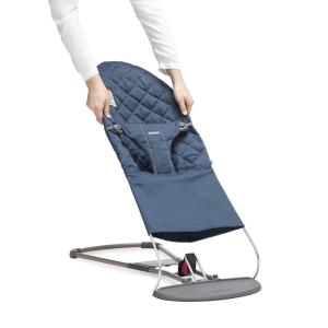 image:imageBABYBJORN Fabric Seat for Bouncer Bliss 3D Jersey Charcoal GreyMidnight Blue