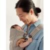 image:imageBabyBjrn Baby Carrier Mini Black Woven  Newborn Carrier 725 lbs Ergonomic EasytoUseGray beige
