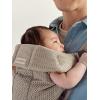 image:imageBabyBjrn Baby Carrier Mini Black Woven  Newborn Carrier 725 lbs Ergonomic EasytoUseGray beige