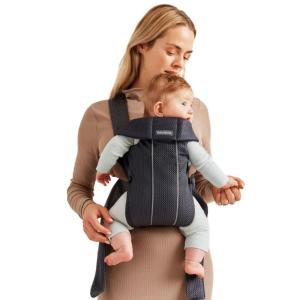 image:imageBabyBjrn Baby Carrier Mini Black Woven  Newborn Carrier 725 lbs Ergonomic EasytoUseAnthracite