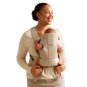 image:imageBabyBjrn Baby Carrier Mini Black Woven  Newborn Carrier 725 lbs Ergonomic EasytoUseBeige
