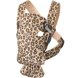 image:imageBabyBjrn Baby Carrier Mini Black Woven  Newborn Carrier 725 lbs Ergonomic EasytoUseBeigeLeopard