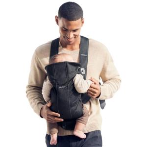 image:imageBabyBjrn Baby Carrier Mini Black Woven  Newborn Carrier 725 lbs Ergonomic EasytoUseBlack