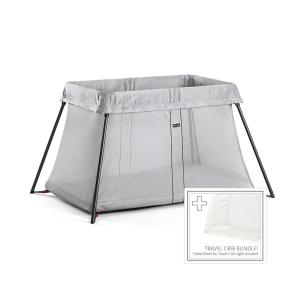 image:imageBabyBjrn Travel Crib Light  Fitted Sheet BlackSilver