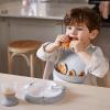 image:imageBabyBjrn Baby Dinner Set 5 pc Gray  Includes Baby Bib Baby Plate Baby Fork Baby Spoon and Baby Cup  Dishwasher Safe  Toddler Feeding Set for selfFeeding or Babyled weaningGray