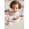 image:imageBabyBjrn Baby Dinner Set 5 pc Gray  Includes Baby Bib Baby Plate Baby Fork Baby Spoon and Baby Cup  Dishwasher Safe  Toddler Feeding Set for selfFeeding or Babyled weaningPowder green