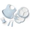 image:imageBabyBjorn Dinnerware Set 8 pcs Powder Blue Includes PlateDishwasher Safe Toddler Feeding Set for selfFeeding or weaningPowder Blue