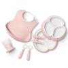 image:imageBabyBjorn Dinnerware Set 8 pcs Powder Blue Includes PlateDishwasher Safe Toddler Feeding Set for selfFeeding or weaningPowder Pink