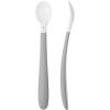 image:imageBabyBjrn Feeding Spoon 2Pack Powder Pink Includes Baby Plate Baby Fork Baby Spoon and Baby Cup Dishwasher Safe Toddler Feeding Set for selfFeeding or Babyled WeaningGray
