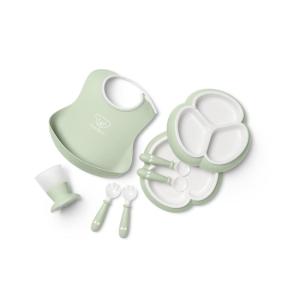 image:imageBabyBjorn Dinnerware Set 8 pcs Powder Blue Includes PlateDishwasher Safe Toddler Feeding Set for selfFeeding or weaningPowder Green