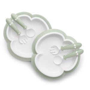 image:imageBabyBjrn Baby Plate Spoon and Fork 2 Sets Powder GreenPowder green