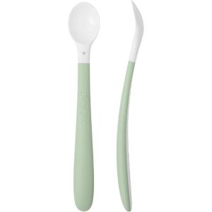 image:imageBabyBjrn Feeding Spoon 2Pack Powder Pink Includes Baby Plate Baby Fork Baby Spoon and Baby Cup Dishwasher Safe Toddler Feeding Set for selfFeeding or Babyled WeaningPowder Green
