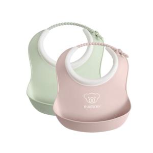 image:imageBabyBjrn Small Baby Bib 2Pack Powder GreenPowder Pink