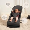 image:imageBabyBjrn Bouncer Balance Soft Cotton BlackDark Gray  2in1 Adjustable Baby Bouncer Seat and Toddler Chair Newborn to Toddler 829 lbs 4 Positions Lightweight amp PortableDark Gray