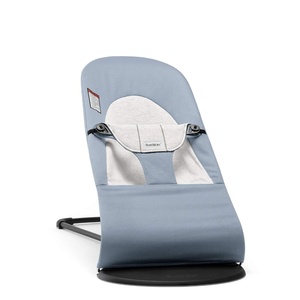 image:imageBabyBjrn Bouncer Balance Soft Cotton BlackDark Gray  2in1 Adjustable Baby Bouncer Seat and Toddler Chair Newborn to Toddler 829 lbs 4 Positions Lightweight amp PortableBlueGray