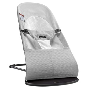 image:imageBabyBjrn Bouncer Balance Soft Cotton BlackDark Gray  2in1 Adjustable Baby Bouncer Seat and Toddler Chair Newborn to Toddler 829 lbs 4 Positions Lightweight amp PortableSilverWhite