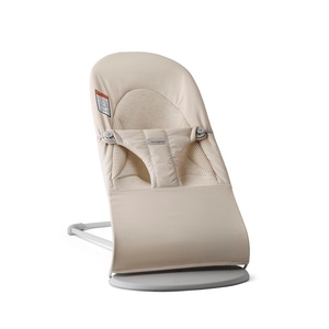 image:imageBabyBjrn Bouncer Balance Soft Cotton BlackDark Gray  2in1 Adjustable Baby Bouncer Seat and Toddler Chair Newborn to Toddler 829 lbs 4 Positions Lightweight amp PortableLight Beige