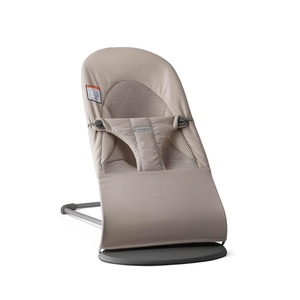image:imageBabyBjrn Bouncer Balance Soft Cotton BlackDark Gray  2in1 Adjustable Baby Bouncer Seat and Toddler Chair Newborn to Toddler 829 lbs 4 Positions Lightweight amp PortableSand gray